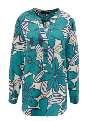 Aniston Bluse in Türkis/ Weiß