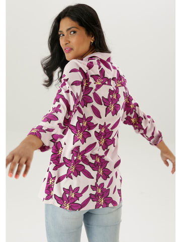Aniston Bluse in Weiß/ Lila