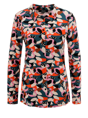 Aniston Blouse petrol/oranje/crème