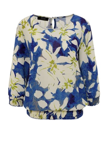 Aniston Bluse in Blau/ Creme