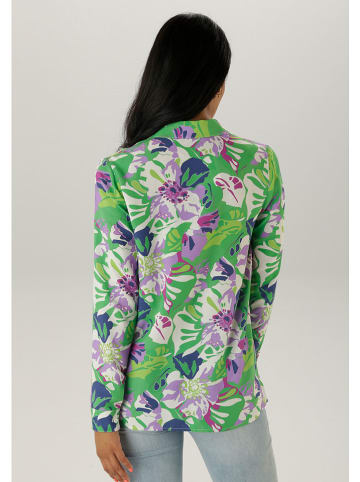 Aniston Bluse in Grün/ Lila