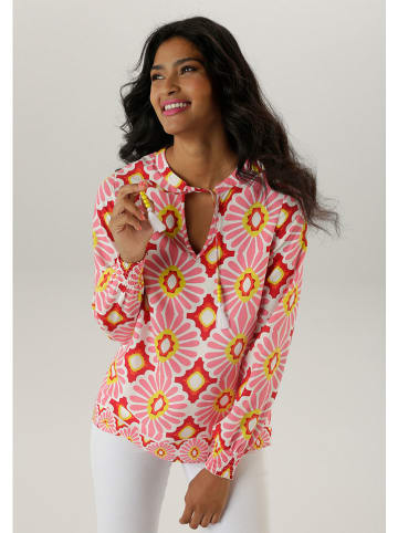 Aniston Bluse in Rosa/ Weiß/ Rot