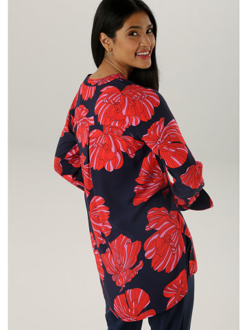 Aniston Bluse in Dunkelblau/ Rot
