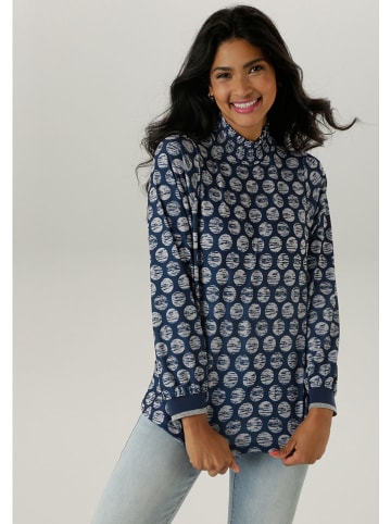Aniston Blouse donkerblauw/lichtgrijs