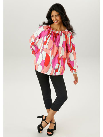 Aniston Bluse in Pink/ Rosa/ Weiß