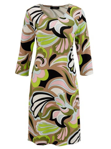 Aniston Kleid in Grün/ Hellbraun