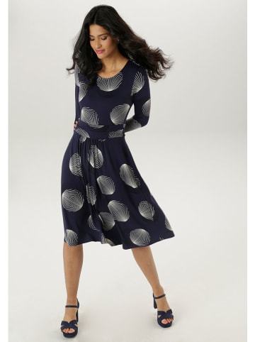 Aniston Jurk donkerblauw/wit