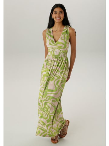 Aniston Jurk beige/groen