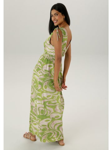 Aniston Jurk beige/groen
