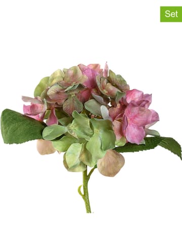 LEONARDO 6er-Set: Kunstblumen ''Hortensie'' in Pink - (L)18 cm