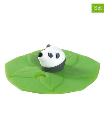 LEONARDO Osłonki (4 szt.) "Panda Bambini" w kolorze zielonym do szklanek - Ø 8,5 cm