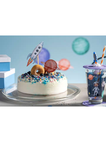 LEONARDO 3tlg. Kinder-Trinkset ''Weltall'' in Lila/ Bunt - (H)14,9 x Ø 10,7 cm