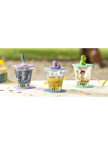 LEONARDO 3tlg. Kinder-Trinkset ''Weltall'' in Lila/ Bunt - (H)10 x Ø 10,8 cm