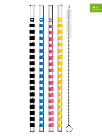 LEONARDO 5tlg. Set: Trinkhalme ''Brera'' in Bunt - (L)20,5 cm