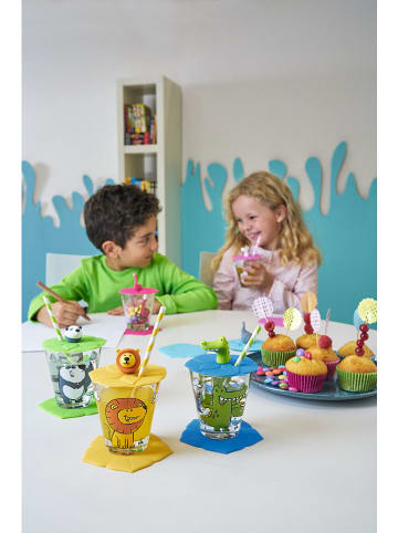 LEONARDO 3tlg. Kinder-Trinkset ''Panda'' in Grün - (H)10 x Ø 10,8 cm
