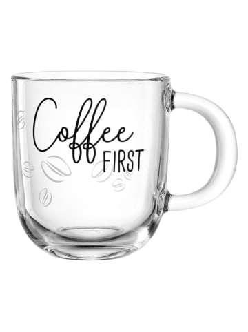 LEONARDO Mok "Coffee first" zwart - 400 ml