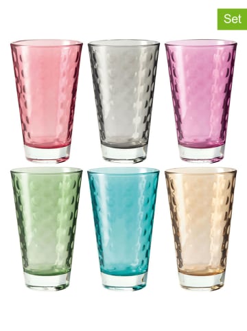 LEONARDO 6er-Set: Gläser ''Optic'' in Bunt - 200 ml