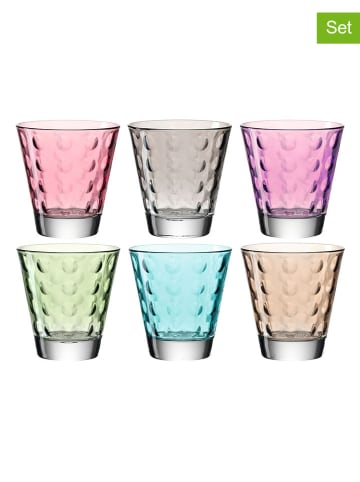 LEONARDO Szklanki (6 szt.) "Optic" w różnych kolorach - 140 ml