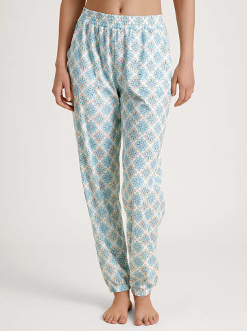 Calida Pyjama-Hose in Türkis/ Weiß