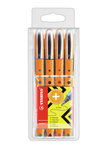STABILO Tintenroller "STABILO worker+" - 4 Stück