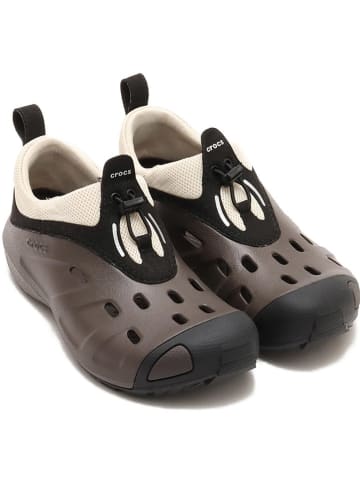 Crocs Slippersy "Quick Trail" w kolorze szarobrązowym