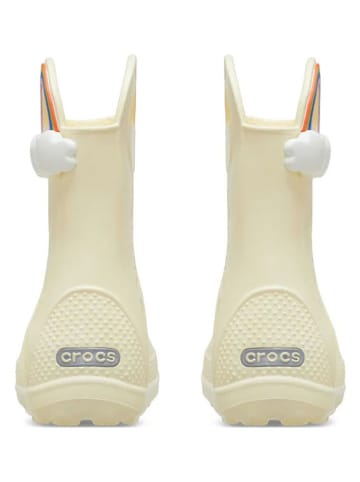 Crocs Kalosze "Handle It Rainbow" w kolorze kremowym ze wzorem