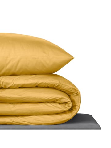 UNCOVER BY SCHIESSER Renforcé beddengoedset "Soho" mosterdgeel
