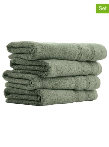 UNCOVER BY SCHIESSER 4-delige set: handdoeken "Brooklyn" groen