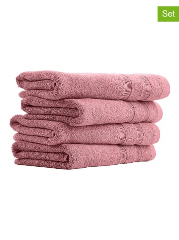 UNCOVER BY SCHIESSER 4er-Set: Handtücher "Brooklyn" in Mauve
