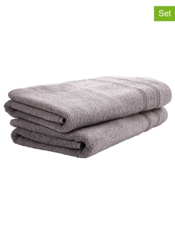 UNCOVER BY SCHIESSER 2er-Set: Duschtücher "Brooklyn" in Hellgrau