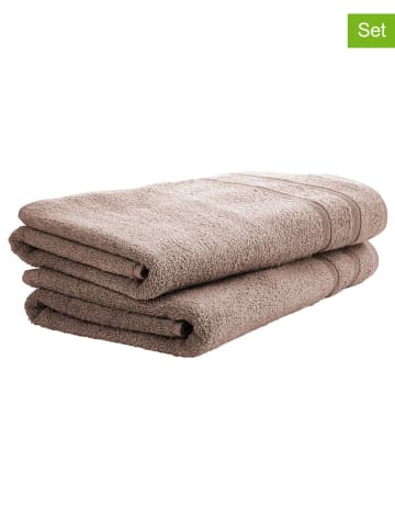 UNCOVER BY SCHIESSER 2er-Set: Duschtücher "Brooklyn" in Taupe