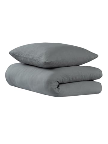 UNCOVER BY SCHIESSER Mousseline beddengoedset "Lennox" donkergrijs
