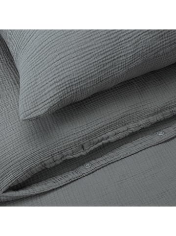 UNCOVER BY SCHIESSER Mousseline beddengoedset "Lennox" donkergrijs