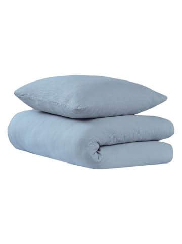 UNCOVER BY SCHIESSER Mousseline beddengoedset "Lennox" lichtblauw