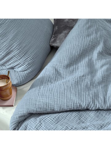 UNCOVER BY SCHIESSER Mousseline beddengoedset "Lennox" lichtblauw