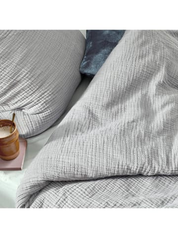 UNCOVER BY SCHIESSER Mousseline beddengoedset "Lennox" lichtgrijs