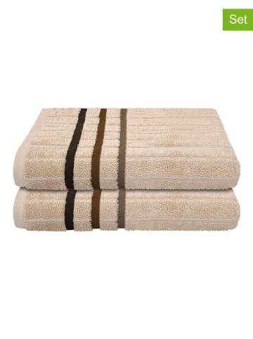 UNCOVER BY SCHIESSER 2er-Set: Duschtücher "Ohio" in Beige