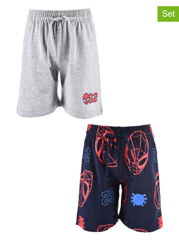 Spiderman Bermudy dresowe (2 pary) "Spider-Man" w kolorze szaro-granatowym