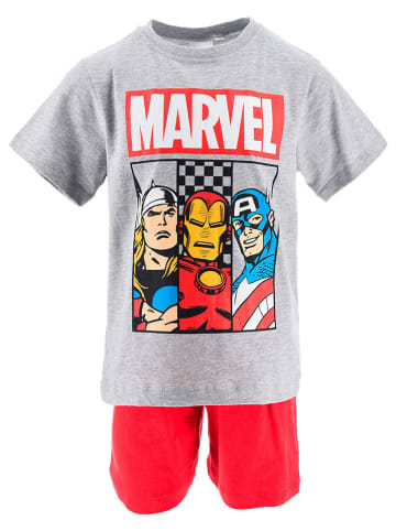 MARVEL Avengers Pyjama "Avengers" in Grau/ Rot