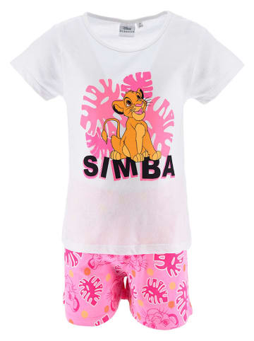 Disney König der Löwen Pyjama "ROI Lion" in Weiß/ Rosa