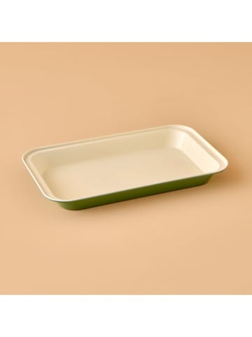 BELLA MAISON Bakvorm groen/crème - (B)28,5 x (H)17,5 x (D)3 cm