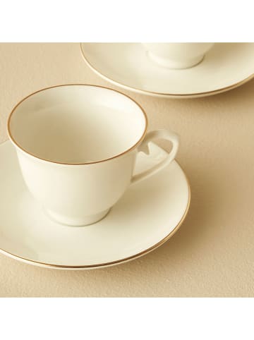 BELLA MAISON 2er-Set: Kaffeetassen "Felis" in Creme/ Gold - 90 ml
