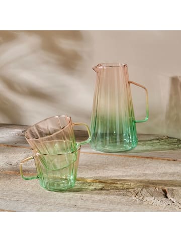 BELLA MAISON Teeglas in Grün/ Rosa - 340 ml