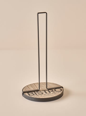 BELLA MAISON Keukenrolhouder "Bistro" zwart/lichtbruin - (H)31,5 x Ø 16 cm