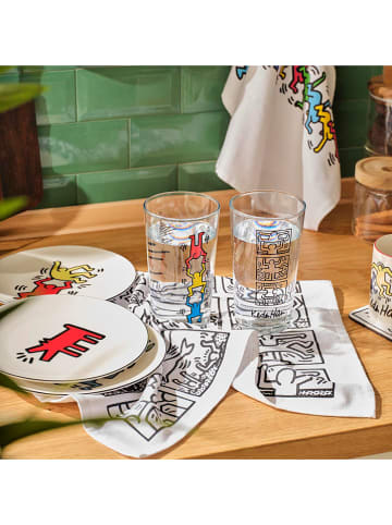BELLA MAISON Talerz śniadaniowy "Keith Haring" w kolorze biało-czerwonym - Ø 19 cm