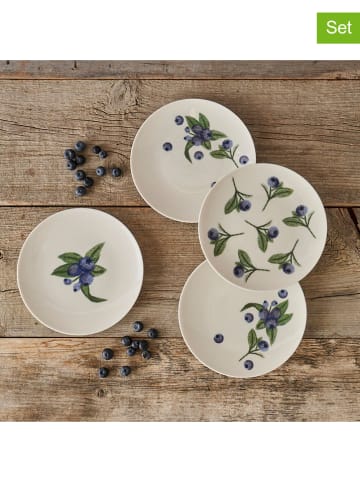 BELLA MAISON 4-delige set: ontbijtborden "Blueberry" blauw/groen - Ø 19 cm