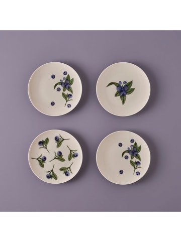 BELLA MAISON 4-delige set: ontbijtborden "Blueberry" blauw/groen - Ø 19 cm