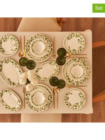 BELLA MAISON 44-delig ontbijtservies "Petit Bonheur" groen