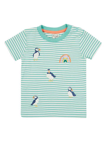 Frugi Koszulka w kolorze zielono-białym