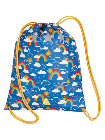 Frugi Plecak "Rainbow" w kolorze niebieskim ze wzorem - 34 x 42 cm